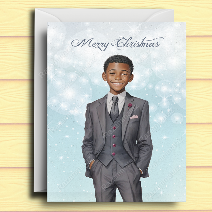 Black Boy Y Christmas Card